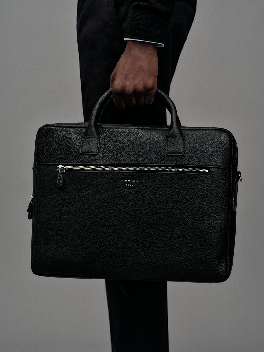 black briefcase